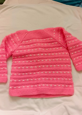 Kız Çocuk Pembe Örgü Hırka-Kazak - Görsel 2