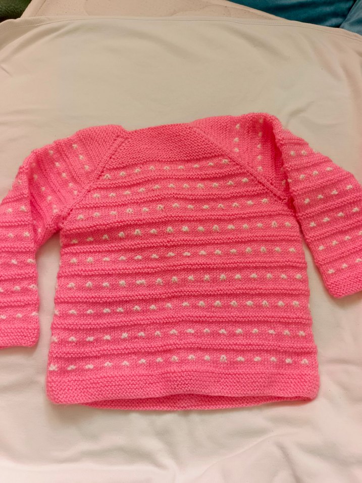 Kız Çocuk Pembe Örgü Hırka-Kazak - Görsel 2