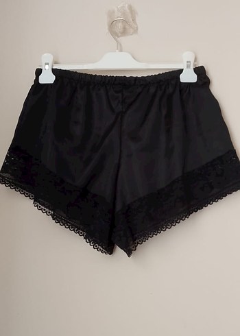 xl Beden Siyah Dantelli Mini Askılı Pijama Takımı