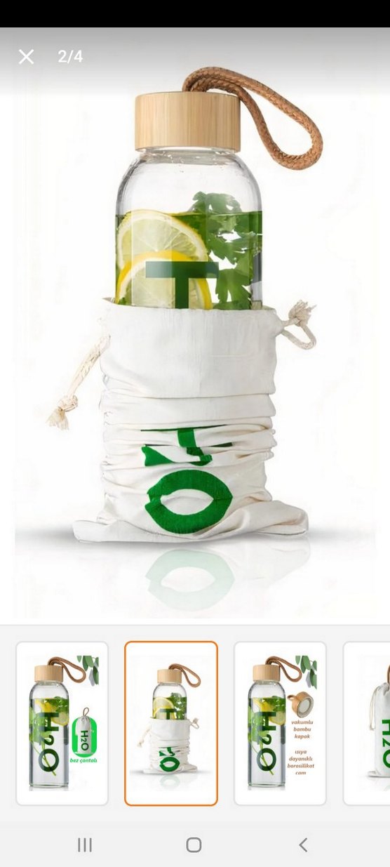 Beyaz Su Saklama Çantası H2O Baskılı - Görsel 3