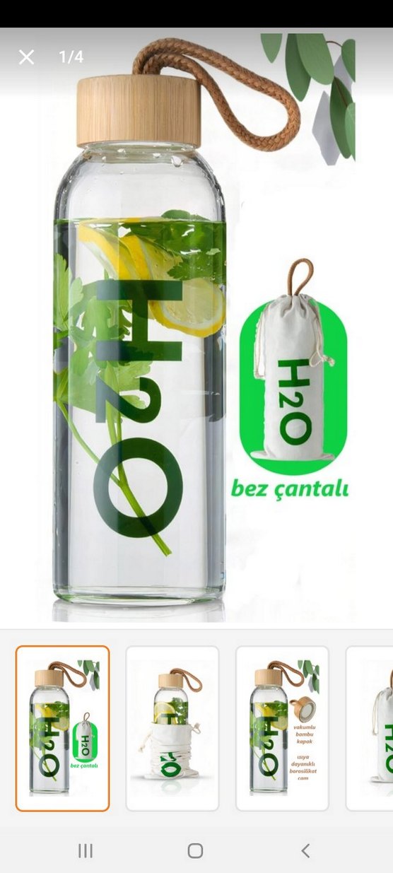 Beyaz Su Saklama Çantası H2O Baskılı - Görsel 4