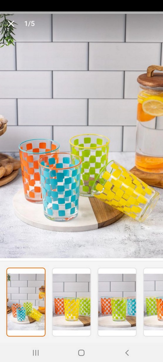 Renkli Desenli Cam Bardak Seti - Görsel 2