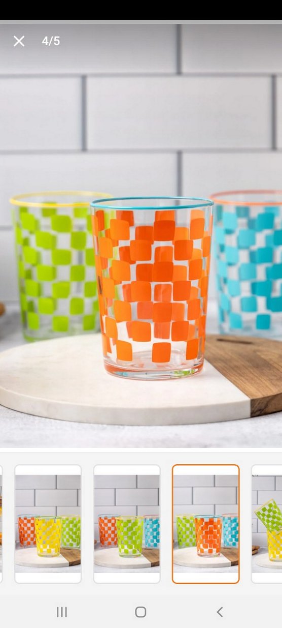 Renkli Desenli Cam Bardak Seti - Görsel 5