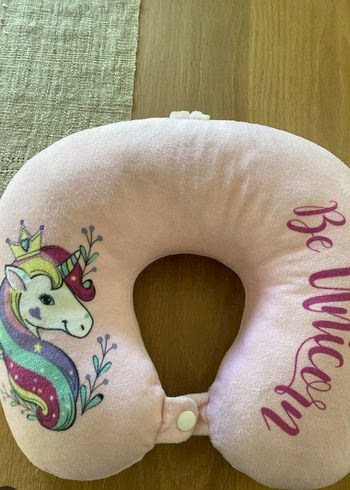Pembe Unicorn Desenli Çocuk Boyun Yastığı - Görsel 2