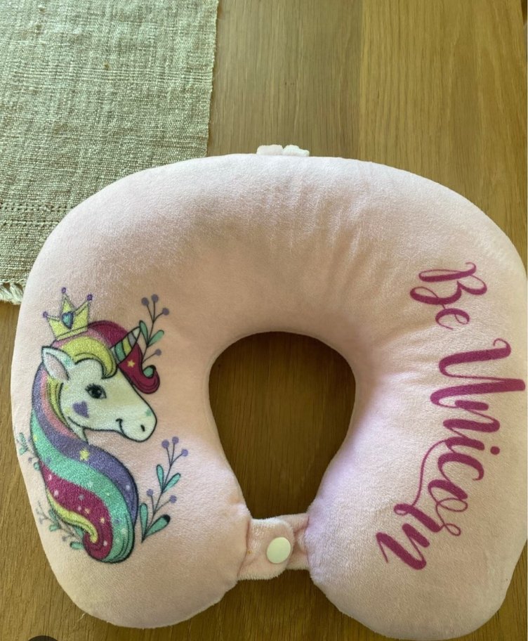 Pembe Unicorn Desenli Çocuk Boyun Yastığı - Görsel 2