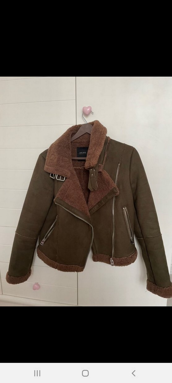 Kahverengi Süet Kürk Detaylı Kısa Kadın Ceket - Görsel 2