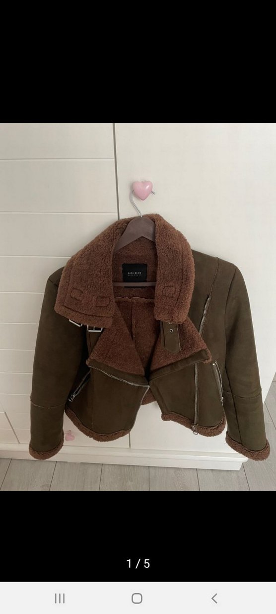 Kahverengi Süet Kürk Detaylı Kısa Kadın Ceket - Görsel 4