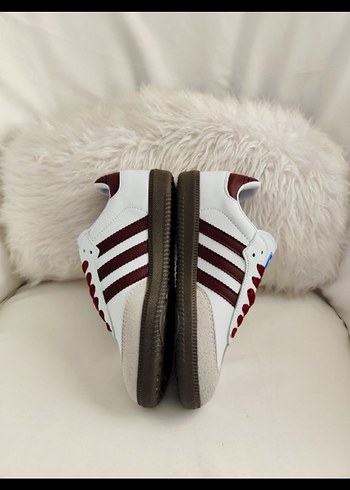 Adidas Kadın Beyaz Bordo Süet Spor Ayakkabı - Görsel 4