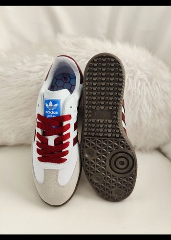 Adidas Kadın Beyaz Bordo Süet Spor Ayakkabı - Görsel 5