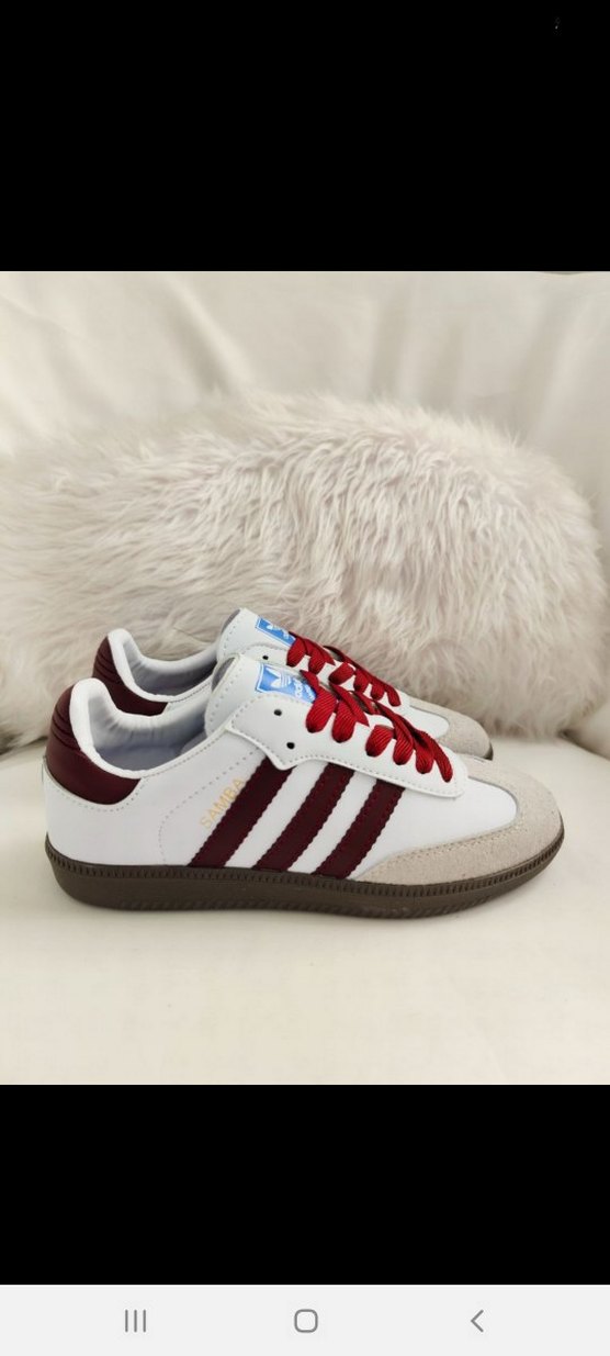 Adidas Kadın Beyaz Bordo Süet Spor Ayakkabı - Görsel 3