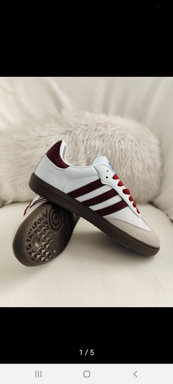 Adidas Kadın Beyaz Bordo Süet Spor Ayakkabı - Görsel 2