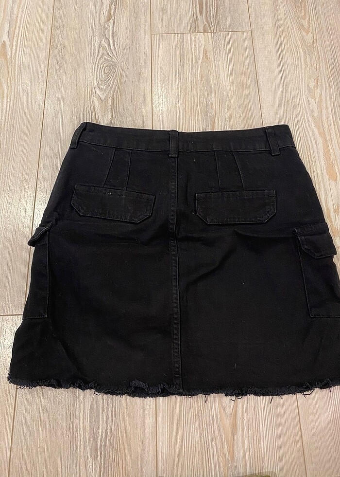 Kargo siyah jean mini etek - Görsel 2
