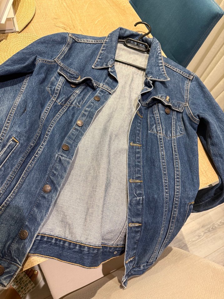 Kadın Mavi Denim Ceket, Düğmeli, Salaş Kesim - Görsel 2