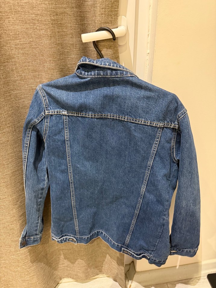 Kadın Mavi Denim Ceket, Düğmeli, Salaş Kesim - Görsel 4