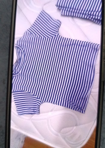 Mor Çizgili Hamile Midi Elbise - Görsel 3