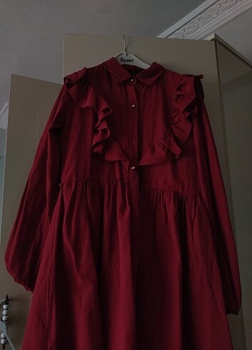 Bordo gömlek tesettür tunik 