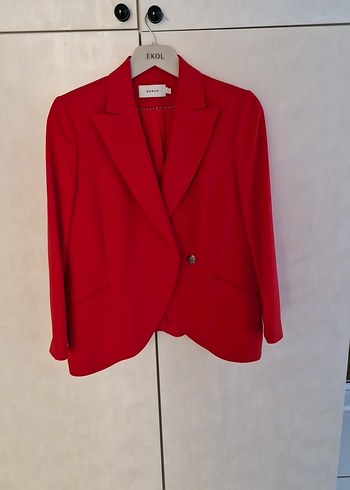 44 Beden kırmızı Renk Kırmızı Kadın Blazer Ceket pantolon takım
