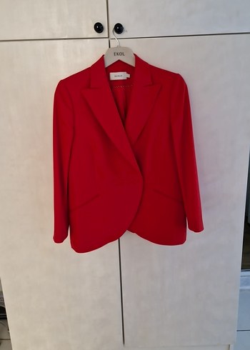 Kırmızı Kadın Blazer Ceket pantolon takım