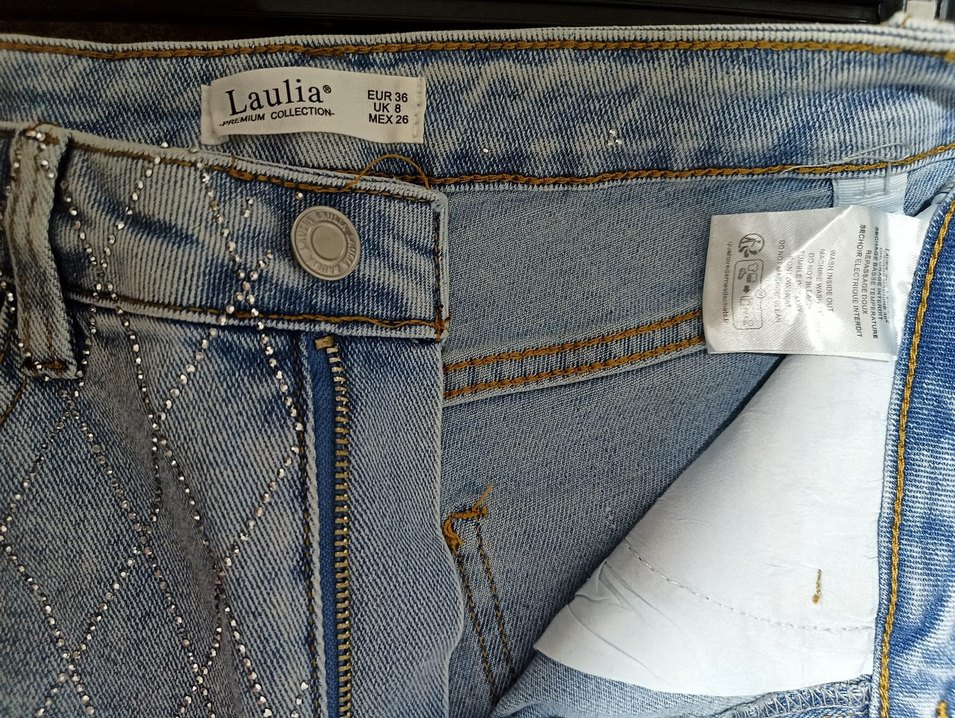 Zara Kadın Mavi Batik Desenli Kemerli Jean - Görsel 4