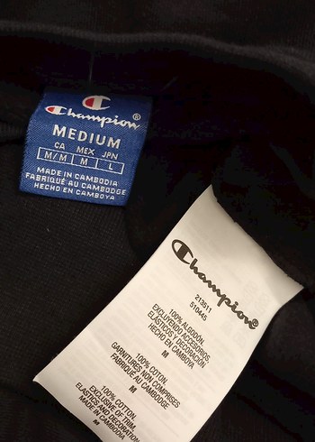 Champion orjinal Siyah Pamuklu Erkek Sweatshirt - Görsel 4