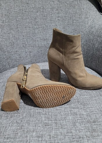 Bej Süet Kadın Topuklu Bot 39 - Görsel 6