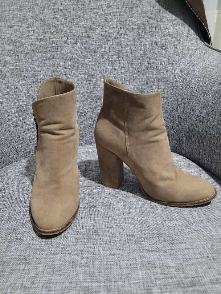 Bej Süet Kadın Topuklu Bot 39 - Görsel 4