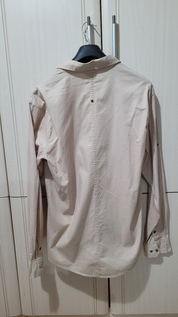 Bej Düğmeli Erkek  Gömlek - Görsel 3