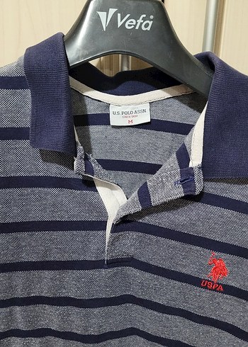 Mavi Çizgili Kısa Kollu Polo Tişört - Görsel 2