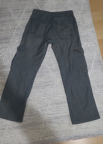 Gri Çizgili Erkek Kargo Pantolon - Görsel 4