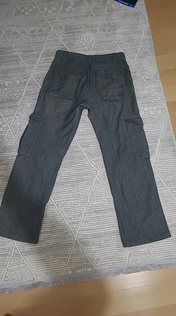 Gri Çizgili Erkek Kargo Pantolon - Görsel 4