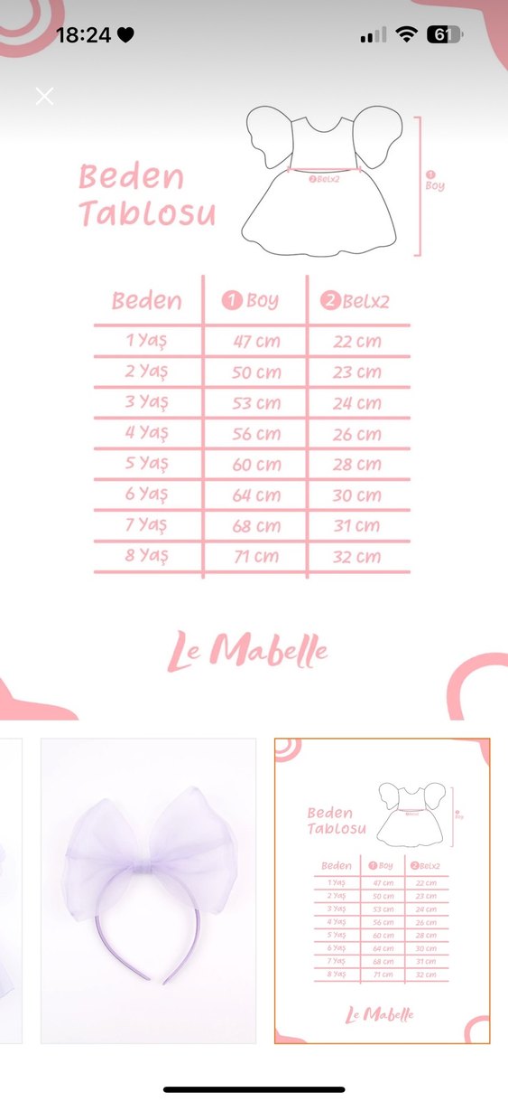 Le Mabelle Pastel Mor Kabarık Kollu Kız Çocuk Elbise - Görsel 3