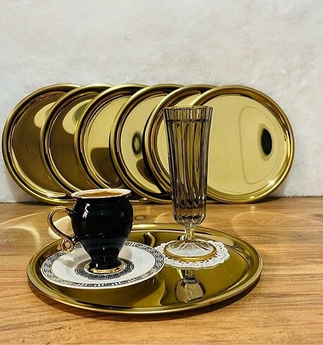 6?lı gold sunum tepsisi