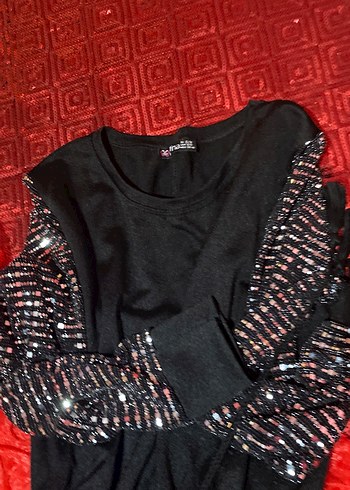 Uzun Siyah Strapsız Kumaş elbise - Görsel 2