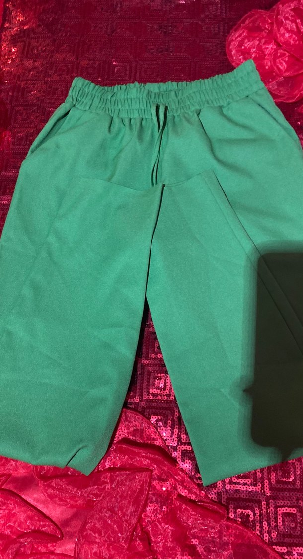 Yeşil Kadın Regular Fit Kumaş Pantolon - Görsel 2