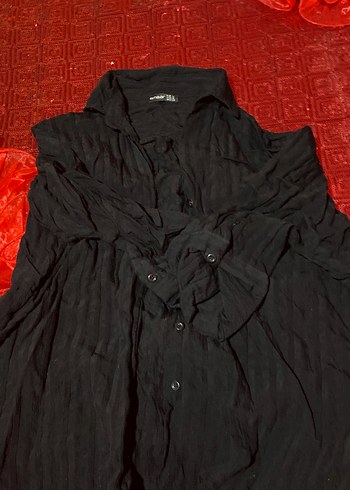 Siyah Uzun Kollu Keten Gömlek - Görsel 4