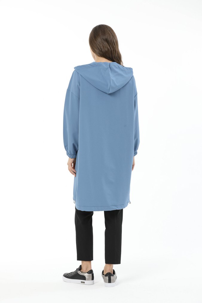 İKOL Mevsimlik Kapüşonlu Uzun Kap - Görsel 2