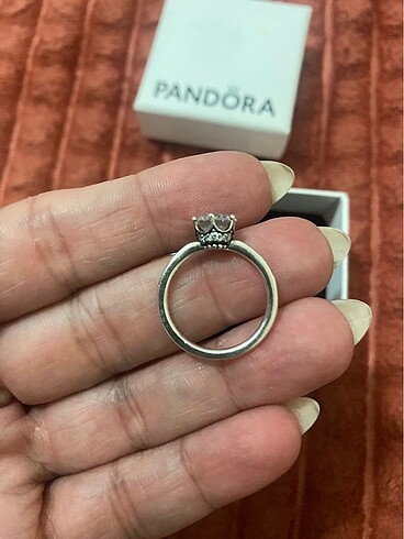 Beden gri Renk Pandora ışıltılı taç yüzük