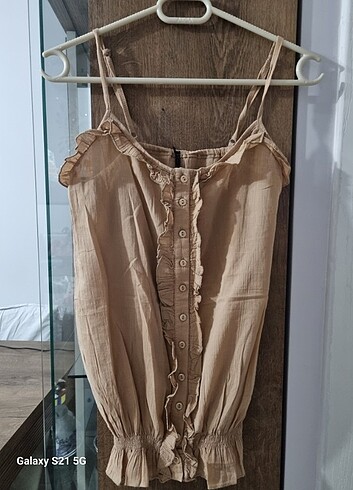 Keten Askılı Bluz