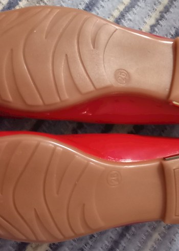 Kırmızı Fiyonklu Rugan Kız Çocuk Babet - Görsel 7