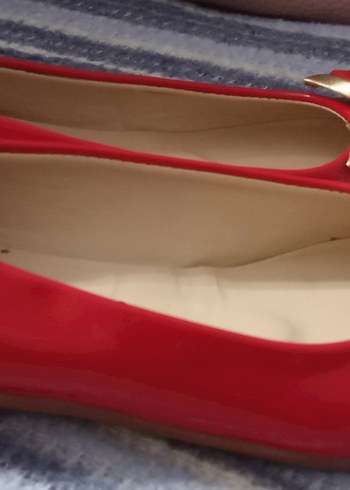 Kırmızı Fiyonklu Rugan Kız Çocuk Babet - Görsel 5