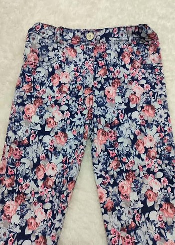 Çiçek Desenli Renkli Kız Çocuk Pantolonu - Görsel 2