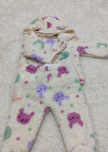 Peluş Detaylı Çok Renkli Bebek Kız Takım - Görsel 2