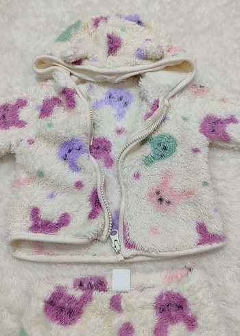 Peluş Detaylı Çok Renkli Bebek Kız Takım - Görsel 4