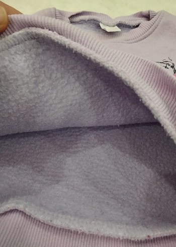Kız Çocuk Lila Baskılı Triko Sweatshirt - Görsel 4