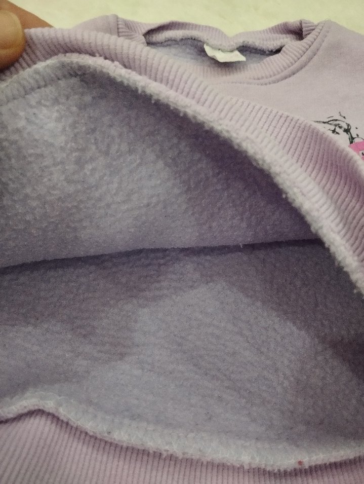 Kız Çocuk Lila Baskılı Triko Sweatshirt - Görsel 4