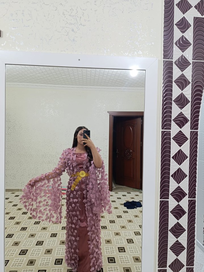 Pembe Uzun Bohem Kadın Abiye Elbise - Görsel 3