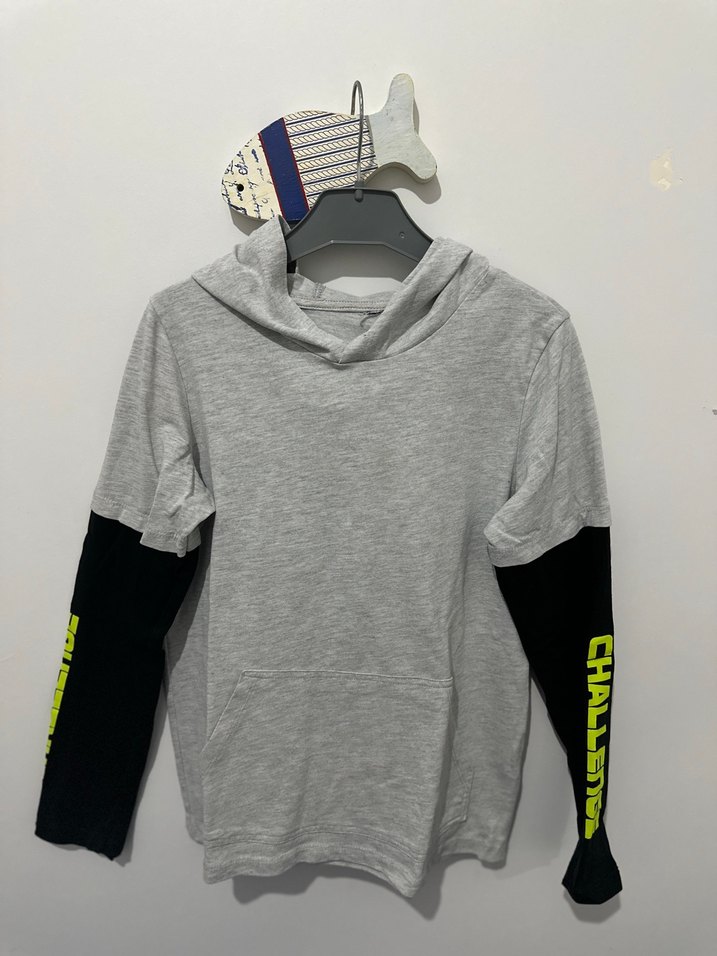 Erkek Gri Denim Rahat Kesim Şort 7-8 yaş - Görsel 5