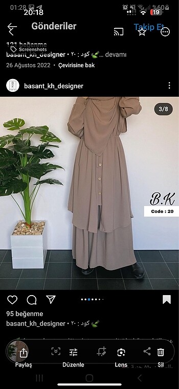diğer Beden camel Renk Bol, uzun tunik