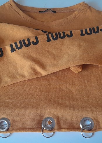 Düğmeli, baskılı kahverengi süet sweatshirt
