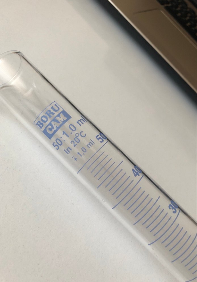 50 ml Mavi Ölçekli Cam Ölçü Silindiri Mezür - Görsel 2